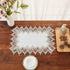 14x20 Set 2, (Set 2, White Linen Placemats of Neutral Earth Tones Beige Lace Coffee Table Topper Dresser Scarf Place