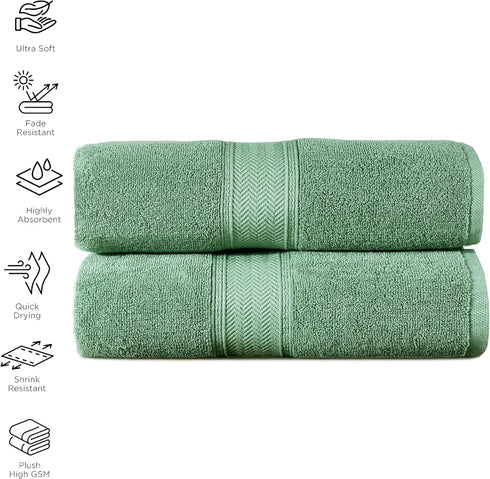 600 40 80 Inches- 100% 2 Set- Sets- Sets HILLFAIR GSM- x Cotton Pc XXL Oversized Bath Towel Soft Highly Absorbent Jumbo