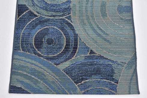 Unique Loom Outdoor Modern Collection Area Rug, Rippling, 2' 2" x 3' 1", Light Blue/Navy Blue