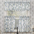No. 918 Barker Geometric Semi-Sheer Rod Pocket Kitchen Curtain Valance and Tiers Set, 54" x 36", White