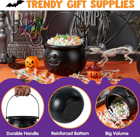 JOYIN Halloween Large Black Cauldron 7.5'', Candy Kettle Pot for St. Patricks Party Favor Supply