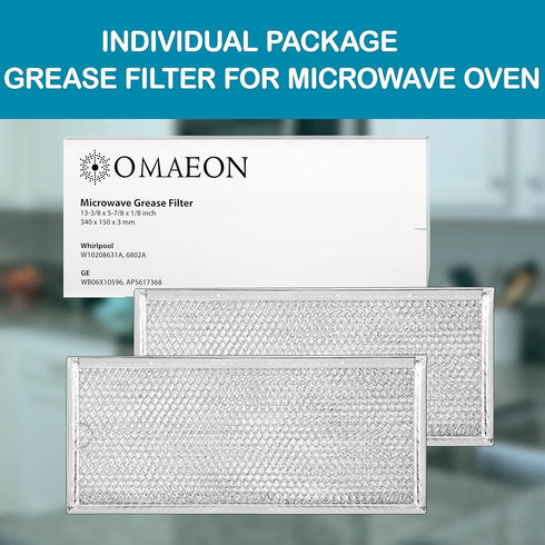 Replacement Grease Filter for Whirlpool W10208631A, GE WB06X10596, AP5617368 (2-Pack)