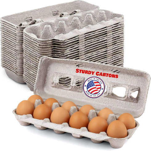 MT Products Blank Natural Pulp Egg Cartons Bulk - Made in USA