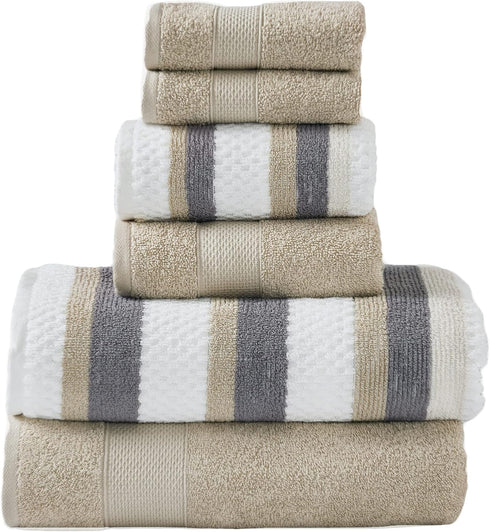 Modern Threads Pax 6-Piece Reversible Yarn Dyed Jacquard Towel Set - Bath