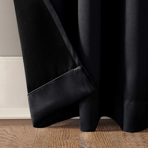 Sun Zero Oslo Theater Grade Extreme Total Blackout Curtain Panel, Rod Pocket, 52" x 84", Black