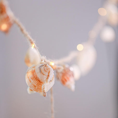 7.2FT 39LED MIYA LIFE Seashell Garland Ocean Light for Beach Decor Battery Operated Coastal Garland Magic Conch Shell