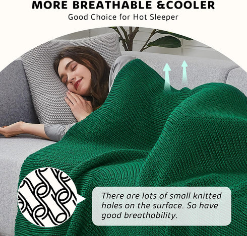 50"x60" 7lbs L'AGRATY Knitted Weighted Blanket - Cooling Chunky Knit Heavy Blanket for Adults Braided Crochet Throw