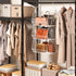 X-cosrack 3 Closet 5 Tier Foldable Organizer, Clothes Shelves with S Hooks, Wall Mount&Cabinet Wire Storage Basket
