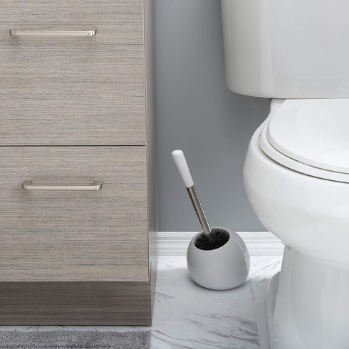 Set, (Pack 1), Bath Bliss Ceramic Dome Brush & Holder Decorative, Modern, Freestanding, Heavy Duty Cleaning