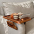 Drink(13.8" 9.5" 1") Tinamo Acacia Wood Sofa Armrest Tray with Phone Holder - Large Sofa Arm Tray Table Clip - Couch