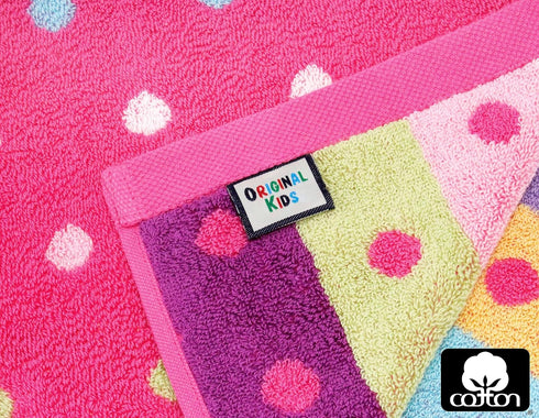 ORIGINAL KIDS Set 12 100% 12x12 Wash Cloth - Bath Time Sugar and Spice of Washcloths - Cotton Jacquard Super Soft