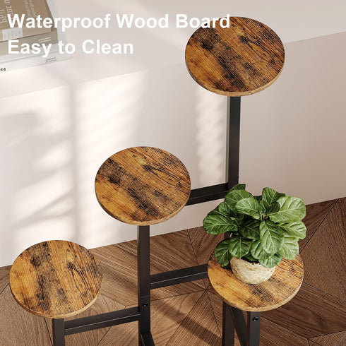 YAUKTAK 6 Brown)GPS514R Tier Corner Plant Stand Indoor Outdoor, Tall Large Plant Shelf for Multiple Plants, Tiered