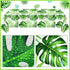 Tatuo 2 Pieces Palm Leaf Table Covers, Hawaii Green Leaves Tablecloths and 2 Pieces Palm Leaves Banners