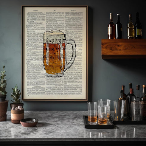 16x20 Poster Master Red Wine Print - Dictionary Poster - Alcohol Art - Bar Cart Wall Design - Gift for Men, Women