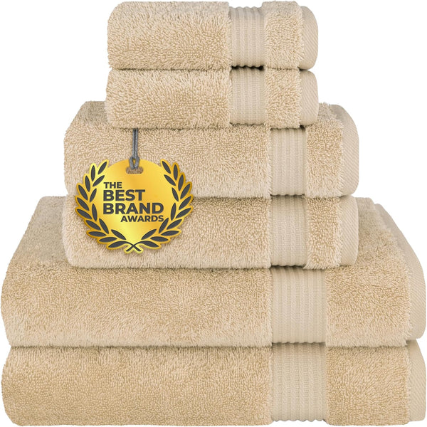 Cotton Paradise 6 Piece Towel Set, 100% Cotton Soft Absorbent Turkish Towels
