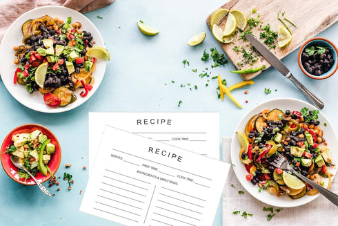 75 Count Recipe Cards, 4x6 Inch Double Sided Thick Card Stock, Modern Minimal Design, Fit with Recipe Binder
