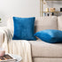 PAVILIA Teal Blue Throw Pillow Covers 18x18, Set of 2 Decorative Cases for Bed Sofa Couch, Velvet Square