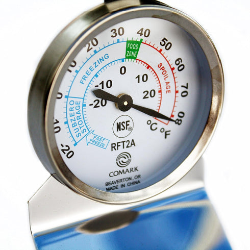 Comark RFT2AK Refrigerator/Freezer Thermometer, Stainless Steel Construction, Grey