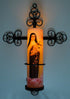 8.1875" 2.375" 14.25" 10" 3.25" Trinity Cross Bronze Wall Sconce with Candle Safety Guard Ring for All x Flame