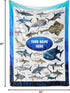 60x80) Personalized Shark Blanket for Kids - Ships Next Day and Made in USA - Soft Fleece Throw Bed, Cute Room Decor