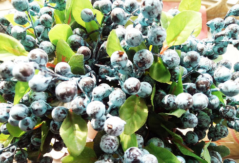 Mistari 10 Pack Artificial Flowers California Faux Blueberries - Artificial Stems for Decorating Blueberry Picks, Fruit