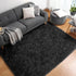 Black Machine Washable 3x5 Rug for Bedroom, Fluffy Non Slip Plush Small Shaggy Floor Carpet