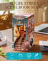 Sunset 3D Rolife DIY Book Nook Kits Street Scene, Endless Stairs Bookshelf Decor Wooden Puzzles for Adults, DIY
