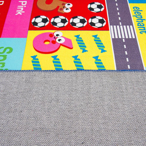 4x6 HOMORE Kids Educational Rug, Kids Collection Area Rug for Learning Alphabet, Numbers, Colors, Season and Animal
