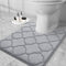 OLANLY U-Shaped Memory Foam Toilet Rugs 24x20, Ultra Soft Non-Slip Bathroom Mats, Grey Contour Bath Rugs