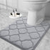 OLANLY U-Shaped Memory Foam Toilet Rugs 24x20, Ultra Soft Non-Slip Bathroom Mats, Grey Contour Bath Rugs