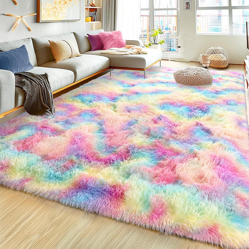 Ultra Fluffy Rug for Living Room Bedroom, 5x7 Fuzzy Large Area Rug