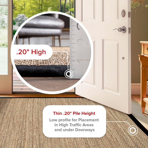 nuLOOM 2x3 Elijah Seagrass Area Rug, Black, Solid Farmhouse Style, Natural Fiber for Bedroom, Dining Room, Office