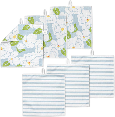 ELYN Microfiber Kitchen Dish Cloth Set, Quick-Dry & Absorbent Waffle Weave Cleaning