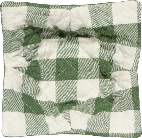 Now Designs Quilted Bowl Cozy, Elm Green Buffalo Check W9 x L9 x H2in by Now Designs