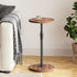 ET-010BR Adjustable End Table, Small Round Side Table, Drink Table for Small Spaces, Pedestal Nightstand for Living