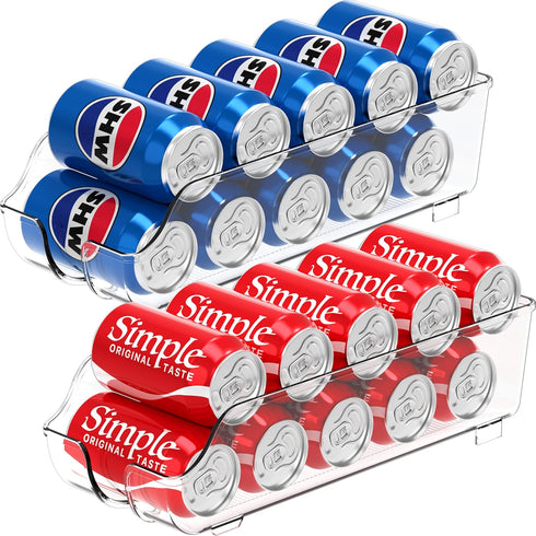 Simple Houseware Soda Can Organizer and Dispenser for Refrigerator / Pantry, Clear,