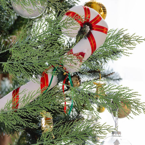 Alpurple 25 PCS Artificial Pine Branches, 13.7 Inches Fake Greenery Plants Pine Sprigs for DIY Garland Crafts Christmas