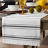 DII Zig Dobby Tabletop Collection, White Cotton Table Runner with Embellished Stripe, 14x108, Black