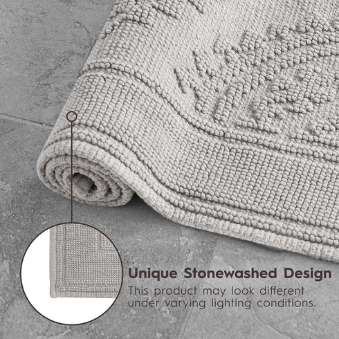 Jean Pierre New York Cotton StoneWash Medallion Bath Rug, 21x34 in., Grey