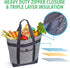 Jumbo Insulated Cooler Bag (Charcoal) with HD Thermal Insulation - Premium, Collapsible Soft Cooler Makes a Perfect