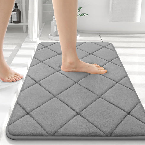 OLANLY Memory Foam Bath Mat 36x24, Ultra Soft Absorbent Bathroom Rug, Machine Washable Carpet for Bathroom Floor