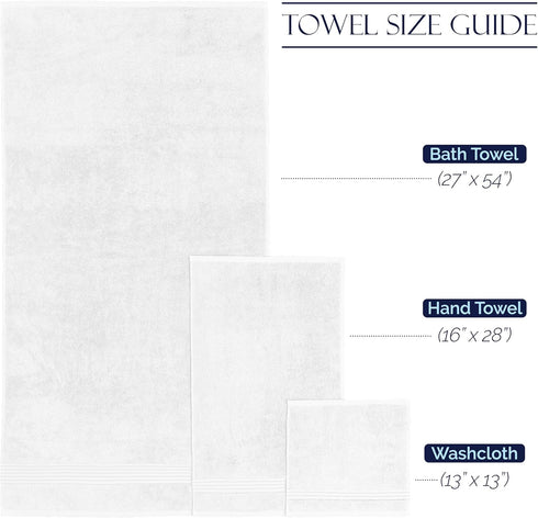 6-Piece Set, 2 2 2 100% Elegant Comfort Premium Cotton Towel Includes Washcloths, Hand Towels and Bath Towels, Turkish