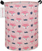 QUEENLALA Large Storage Basket, Collapsible Round Laundry Hamper/Bathroom Decor, Boys and Girls Clothing Bin