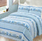 Kids Zone Home Linen Kids Zone Collection Train Print Kids/Teens Bedding Set Blue Gingham Pattern Full/Queen