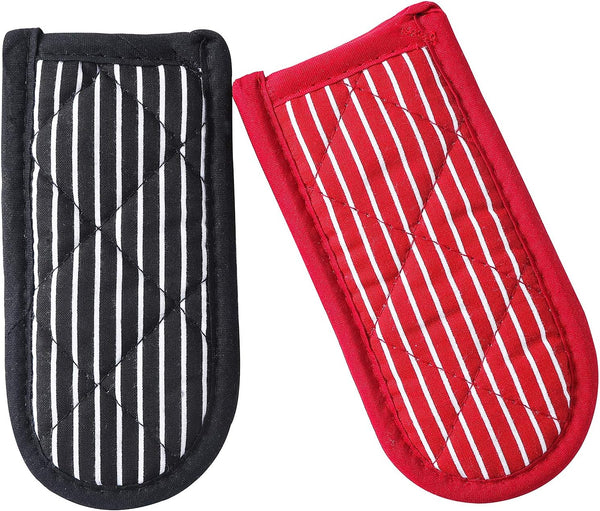 Cast Iron Skillet Handle Covers, Heat Resistant Pot Holders for Kitchen, Machine Washable Handle Mitts 2 PCS (Striped)