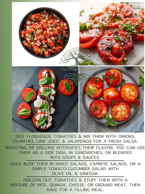 300+ Packet, Floradade Tomato Seeds for Planting, Heirloom Seeds Per (Isla's Garden Seeds), Non GMO Seeds, Botanical