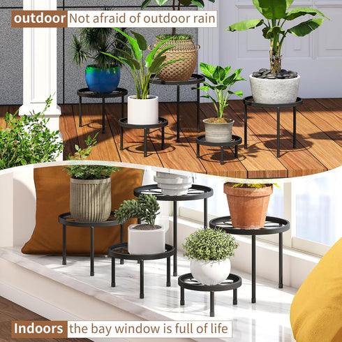 5 Pack Metal Plant Stand Indoor Outdoor Heavy Duty Plant Stands Anti-Rust Iron Flower Pot Stands,Flower Pot Stand Plant