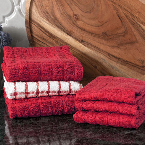 Set: 100% 6 Pack, Ritz Premium Kitchen Towel and Dish Cloth Value Highly Absorbent, Super Soft, Long-Lasting, Cotton