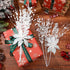 Suncalla 36 Pack 17'' Poinsettia Christmas Tree Picks Ornament Artificial Glitter Berry Stem Picks and Spray with Fake