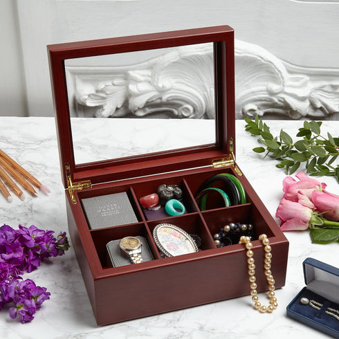 Tea Box - Luxury Wooden Tea Bag Organizer, 6 Compartment Storage Chest from The Apace Premier Collection